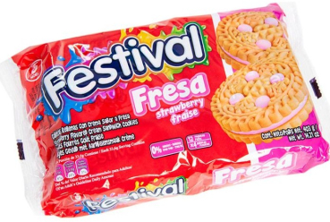 FESTIVAL Doppelkeks Erbere-​Geschmack Galletas Sabor de Frese 403g